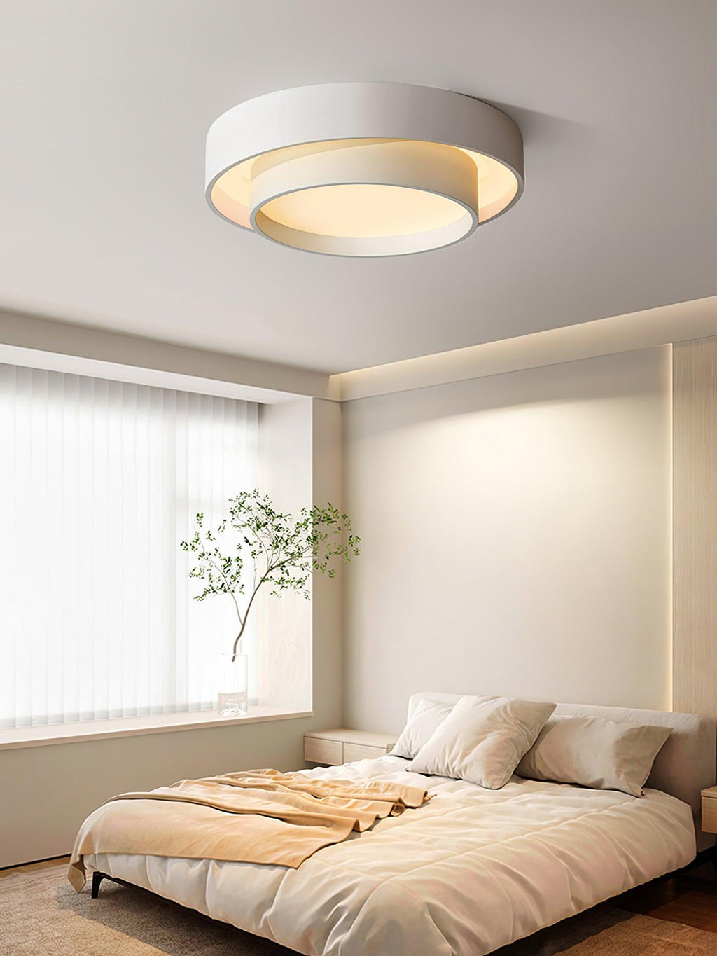 Cylinder LED Ceiling Light — Iron Frame, Acrylic Diffuser, 40/50/60cm, 3000K–6000K Dimmable