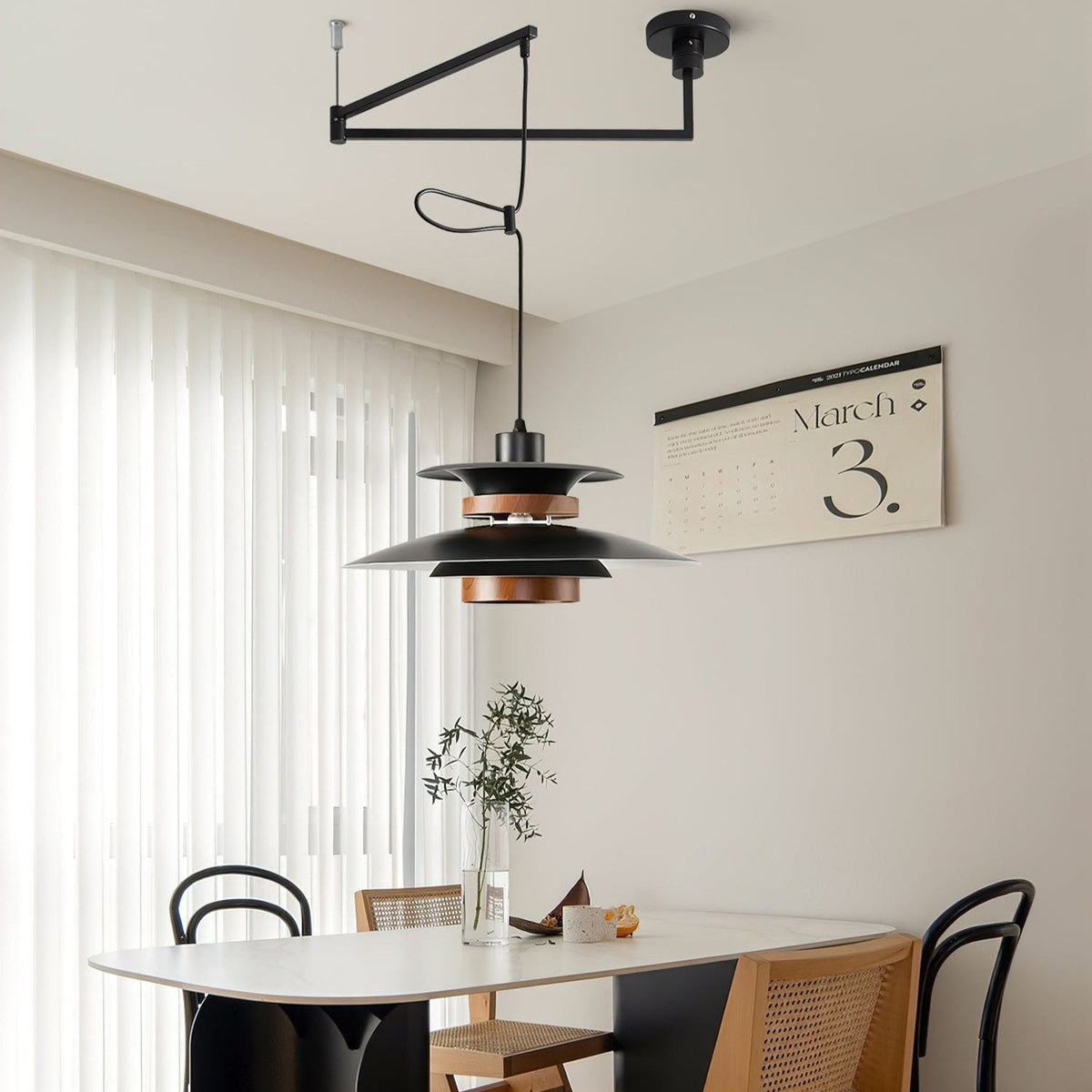 Solva Swivel Arm Pendant Lamp — Nordic Four-Shade Ceiling Light