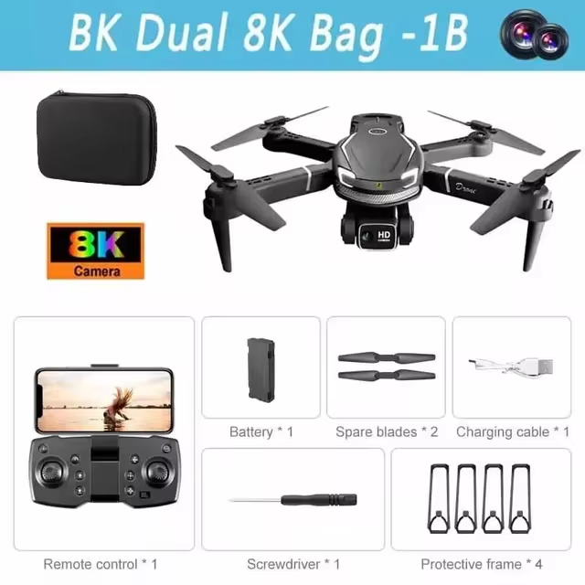 Mini dron V88 — Cámara HD 8K, fotografía aérea con GPS