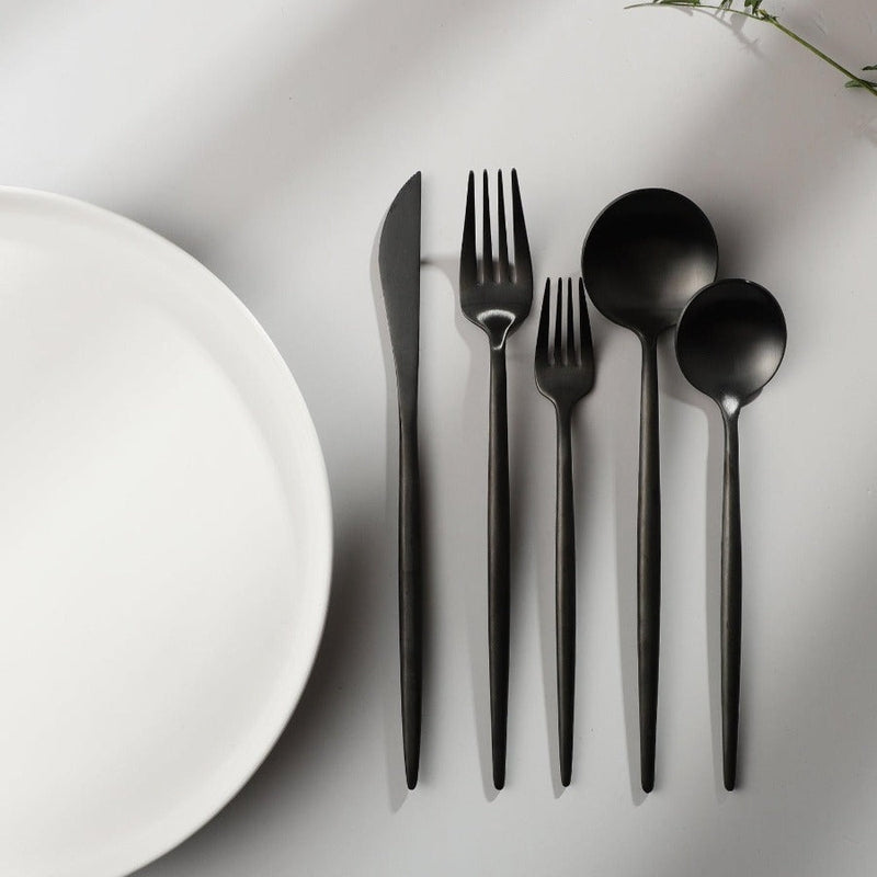 Minimalist Flatware Set — Clean Sleek Lines, Contemporary Design