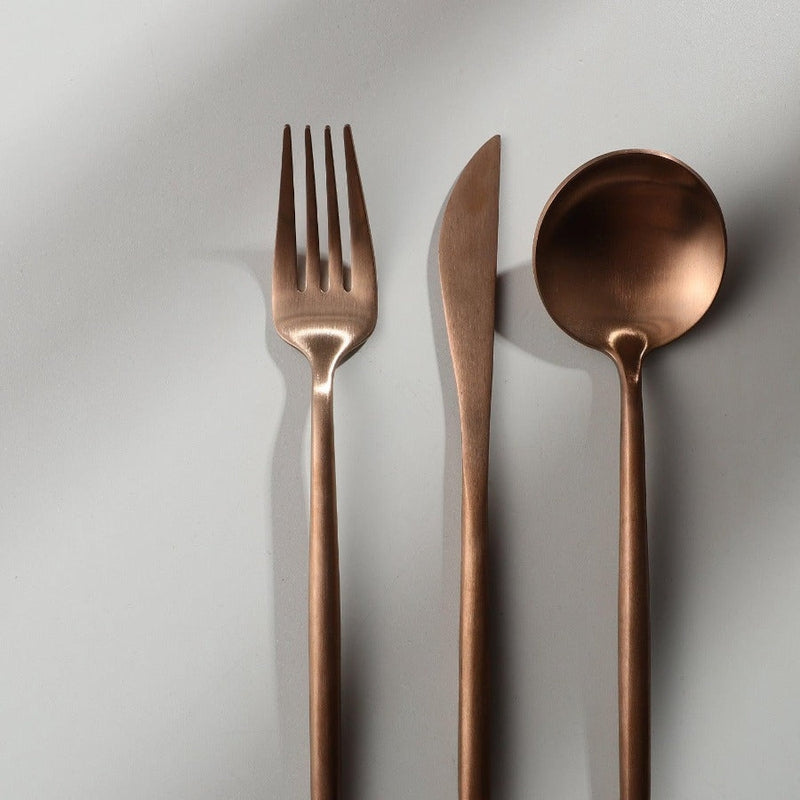 Minimalist Flatware Set — Clean Sleek Lines, Contemporary Design