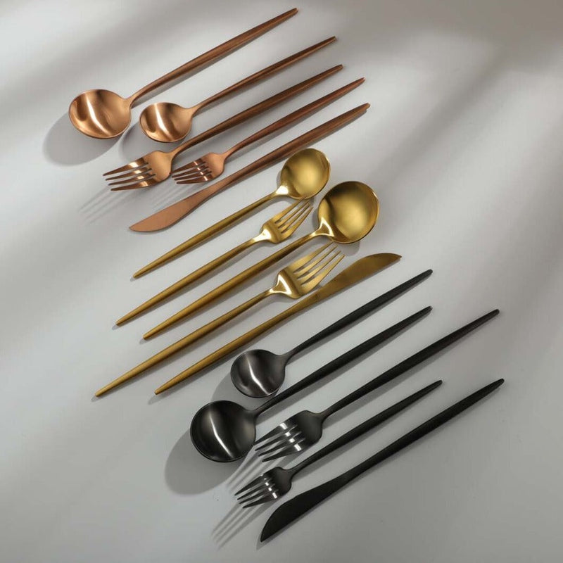 Minimalist Flatware Set — Clean Sleek Lines, Contemporary Design