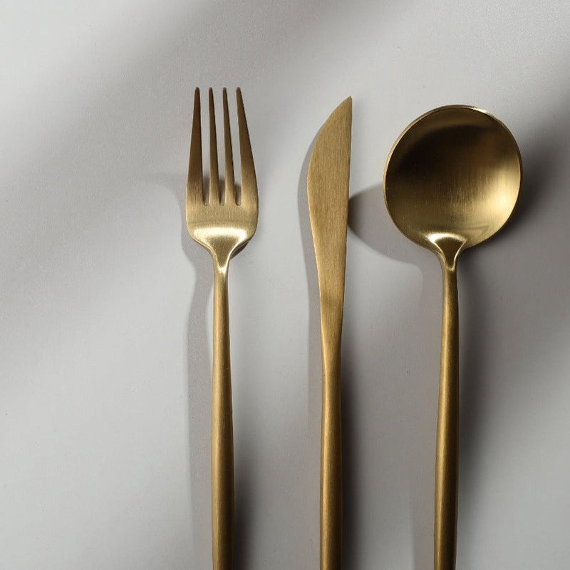 Modern Minimalist Flatware Set — Sleek Clean Design
