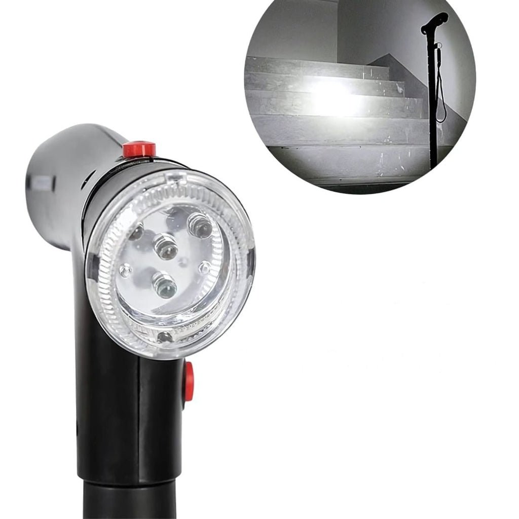 Canne télescopique pliable TrailEase — éclairage LED et alarme de sécurité