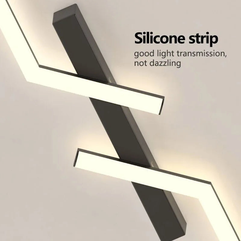 SleekGlow LED-loftlampe med linjer — elegant minimalistisk design