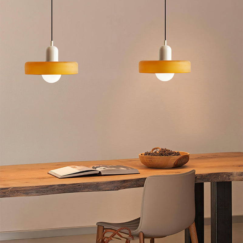 Liora Bauhaus Colored Glass Pendant Light - Adjustable Height Suspension