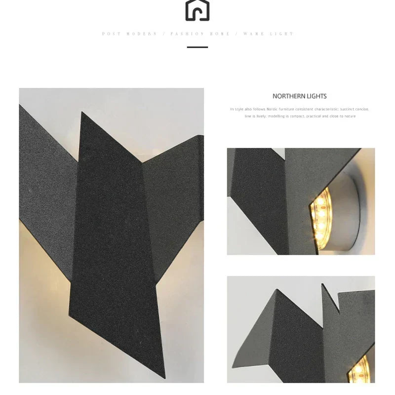 Applique murale en forme d’oiseau nordique AvianAura — Lampe d’appoint en fer