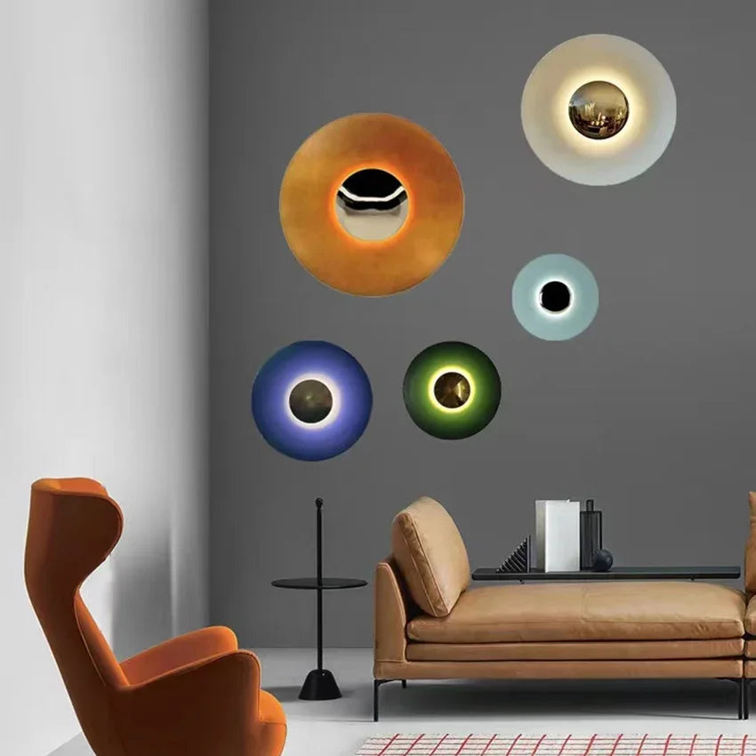 ColorBurst Modern Round Lamp — LED Light Waves, Color Options