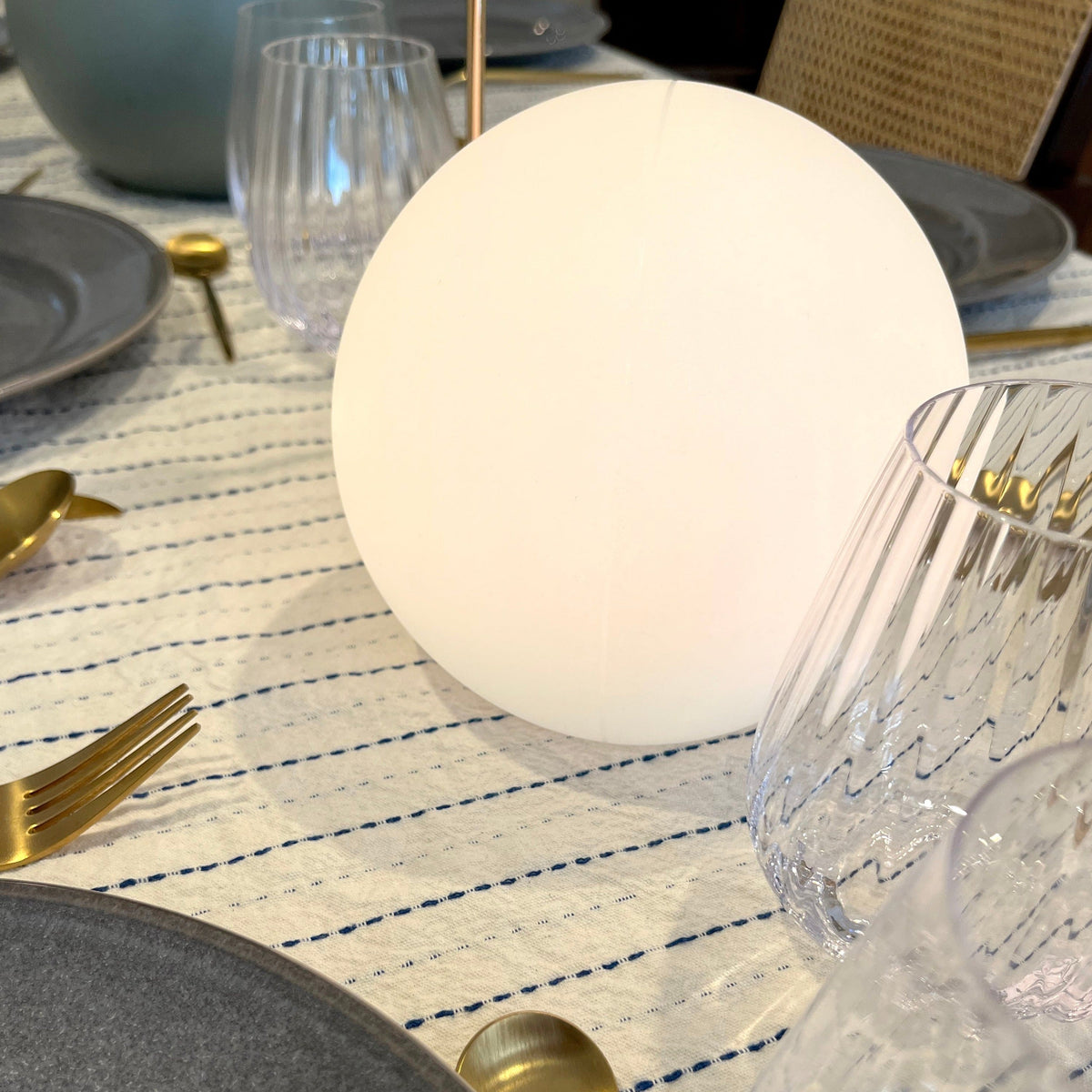 Moon Cordless LED Table Lamp — 16 Colors, Rechargeable Batteries