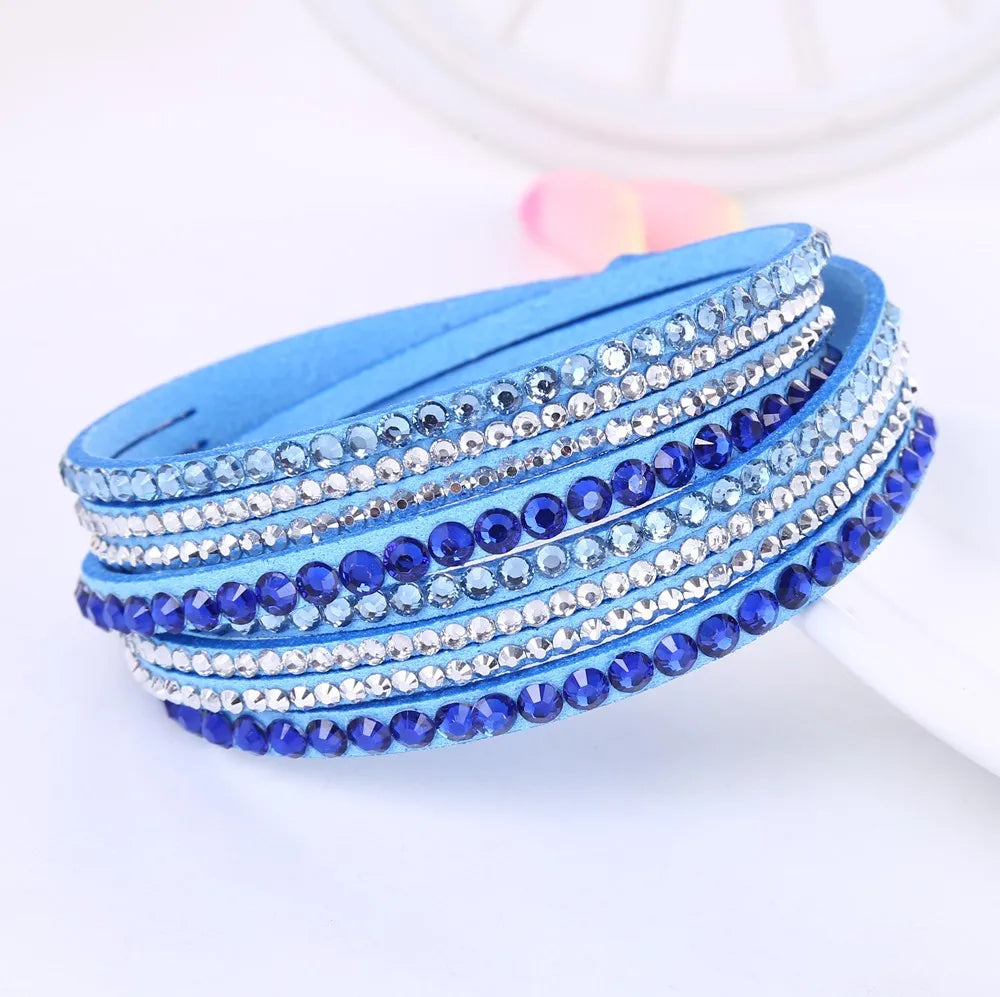 Multi-Layered Rhinestone Wrap Bracelet — Crystal Sparkle