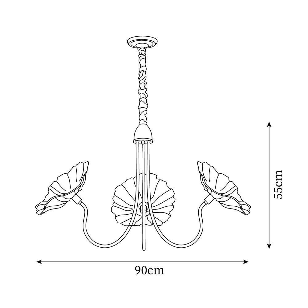 Kronleuchter aus Muranoglas mit Blüten — mattiertes blattförmiges Design