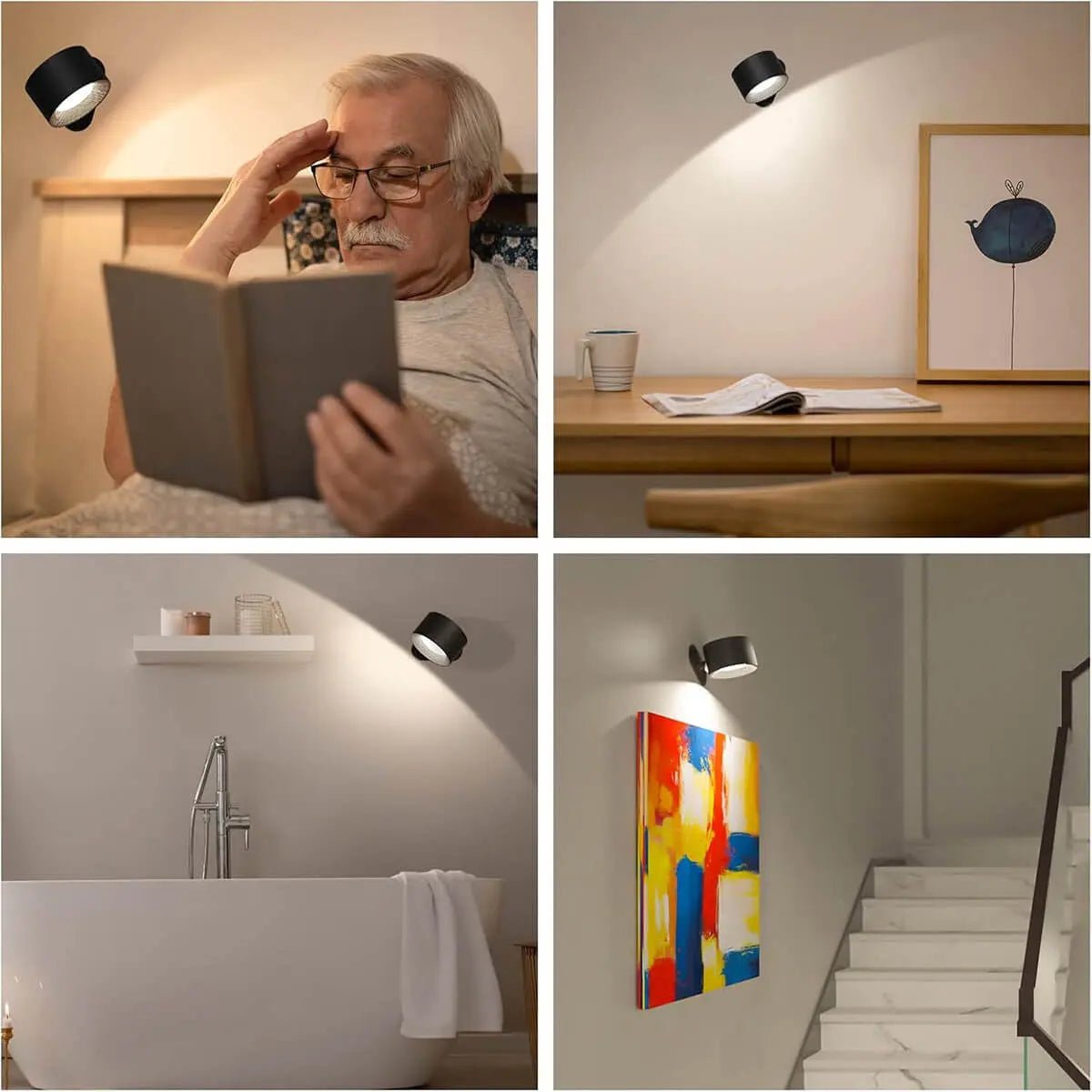 Nordische LED-Wandleuchte – kabelloses Design, Dimmen per Fernbedienung