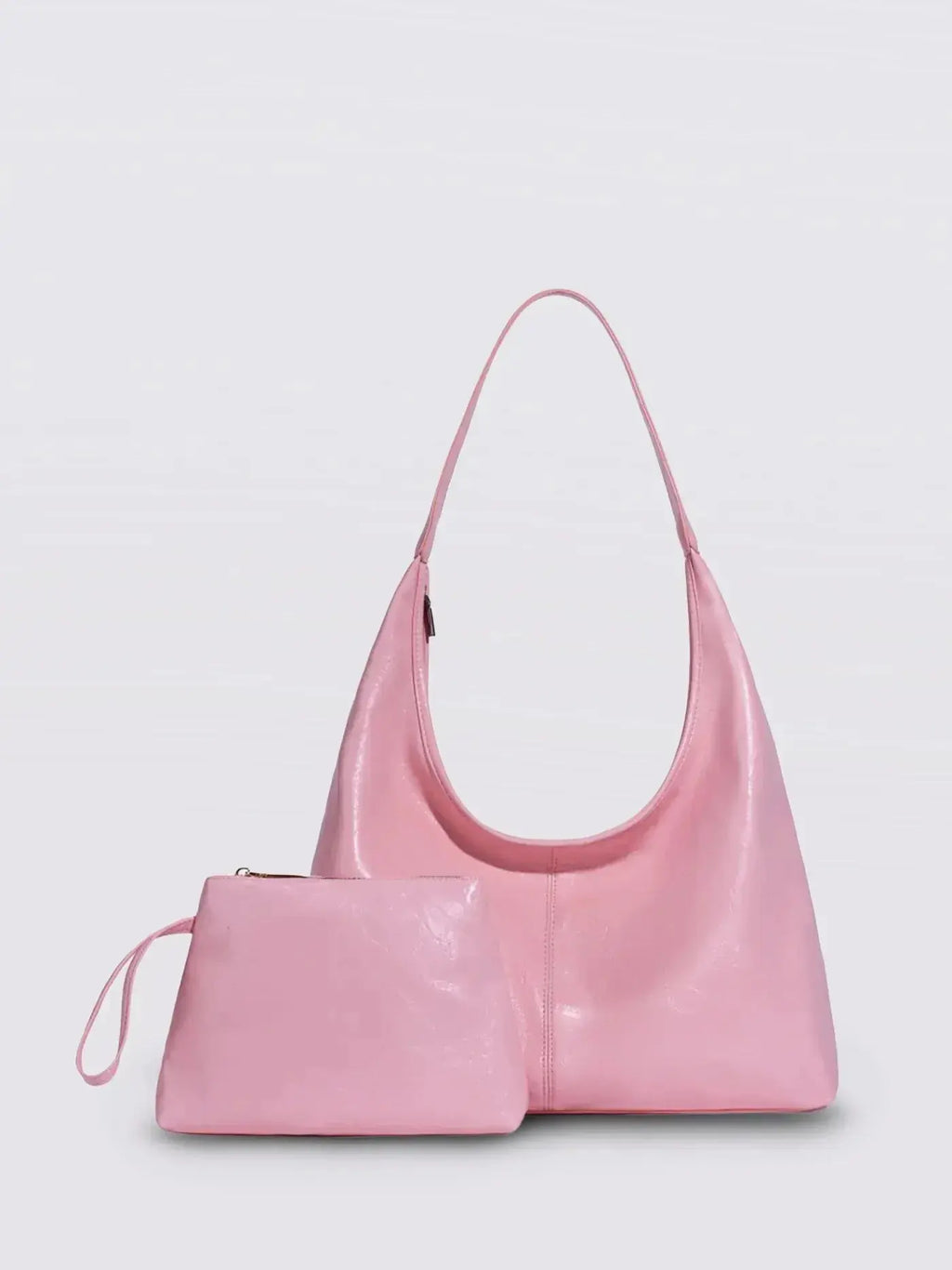 Saco de couro vintage envelhecido — inclui estojo de cosméticos