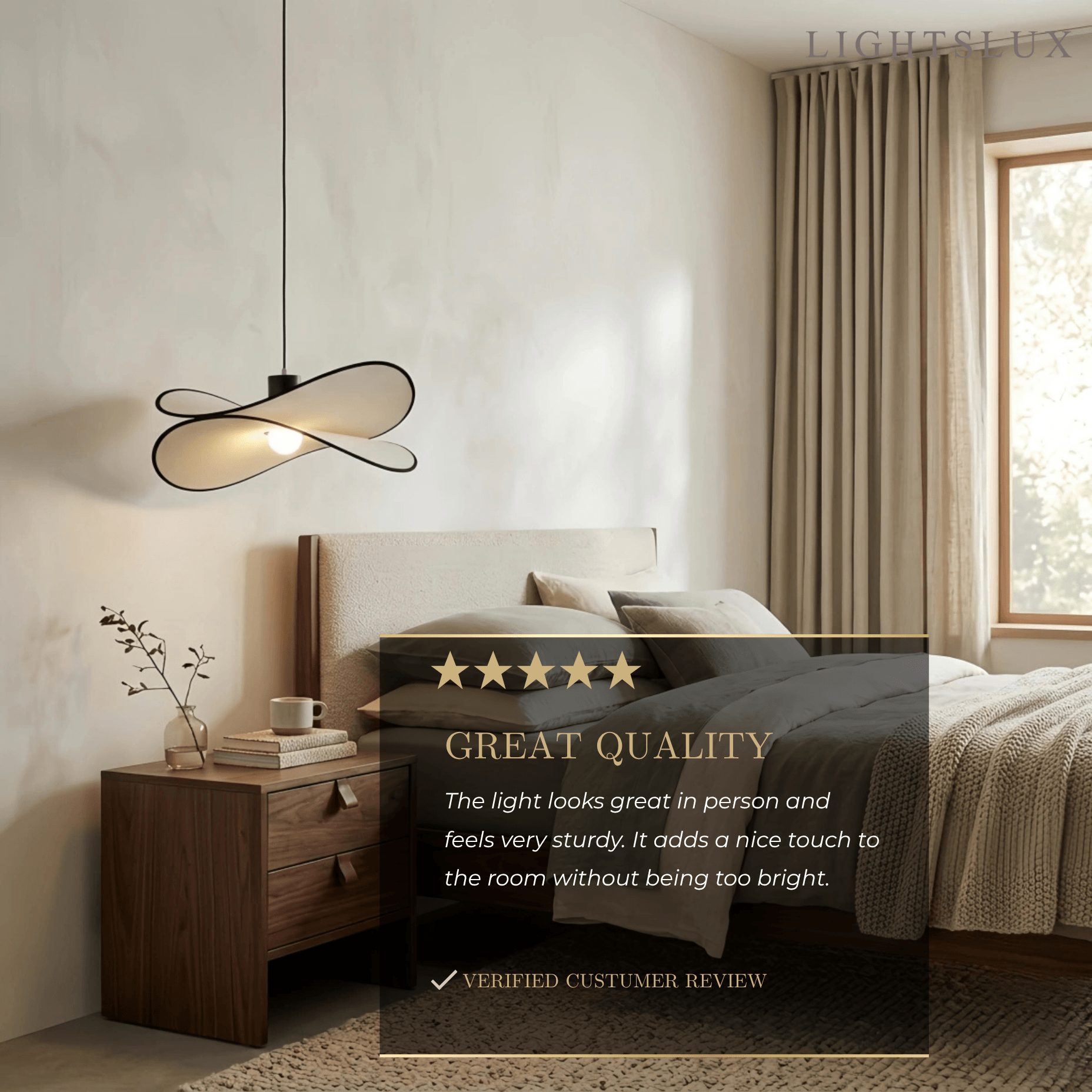 Suspension scandinave Flow – Tissu et métal noir pour salle à manger chambre - Flindria