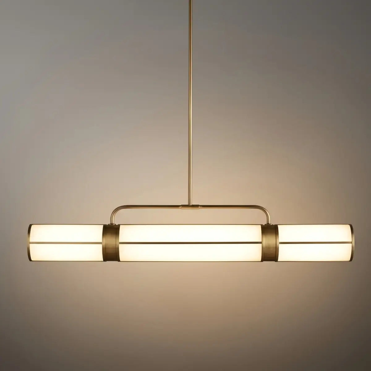 Modern Industrial Linear Pendant Light Milk Acrylic Metal for Kitchen - Flindria