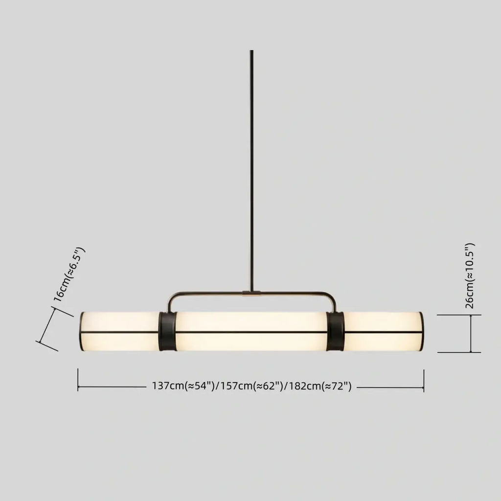 Modern Industrial Linear Pendant Light Milk Acrylic Metal for Kitchen - Flindria