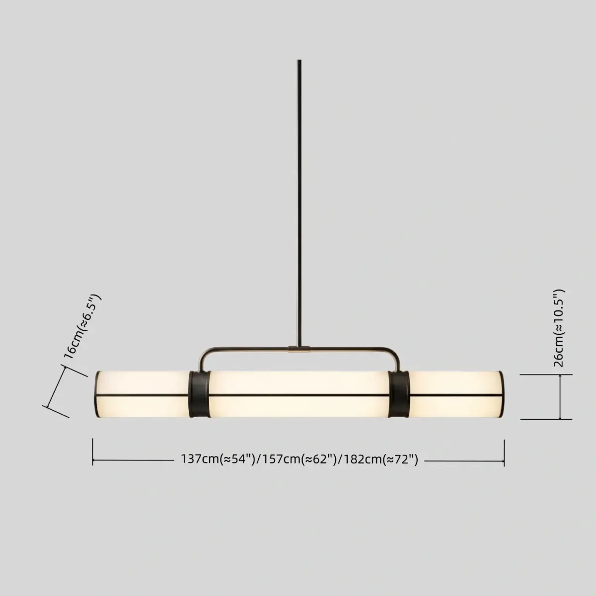 Modern Industrial Linear Pendant Light Milk Acrylic Metal for Kitchen - Flindria