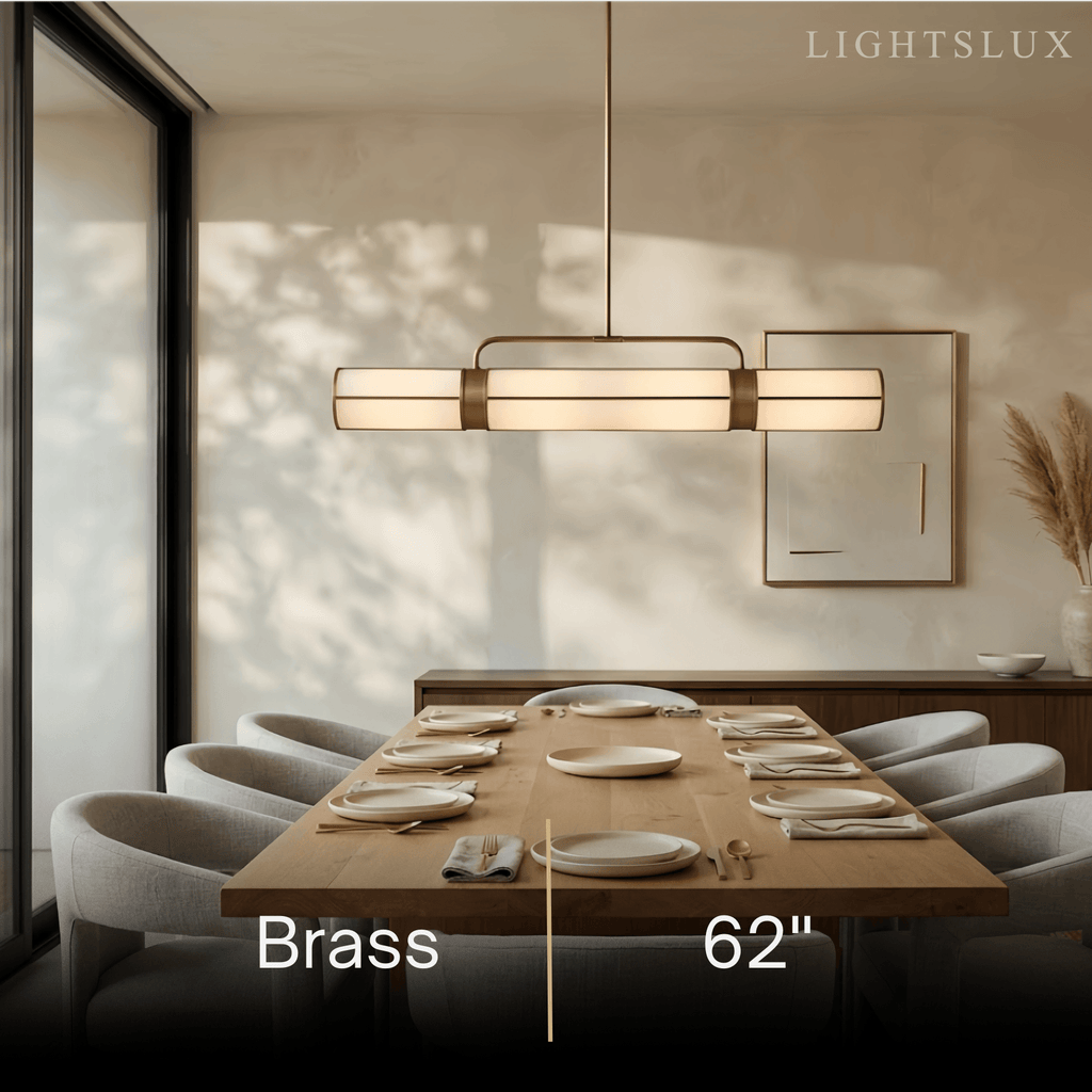 Modern Industrial Linear Pendant Light Milk Acrylic Metal for Kitchen - Flindria
