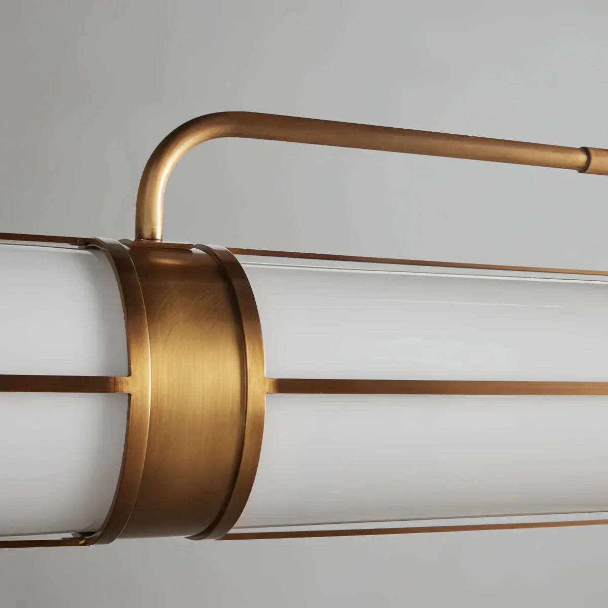 Modern Industrial Linear Pendant Light Milk Acrylic Metal for Kitchen - Flindria