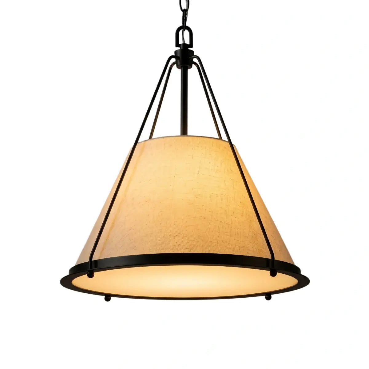 Modern Contemporary Pendant Light -- Fabric & Brass-like Metal for Dining Room - Flindria