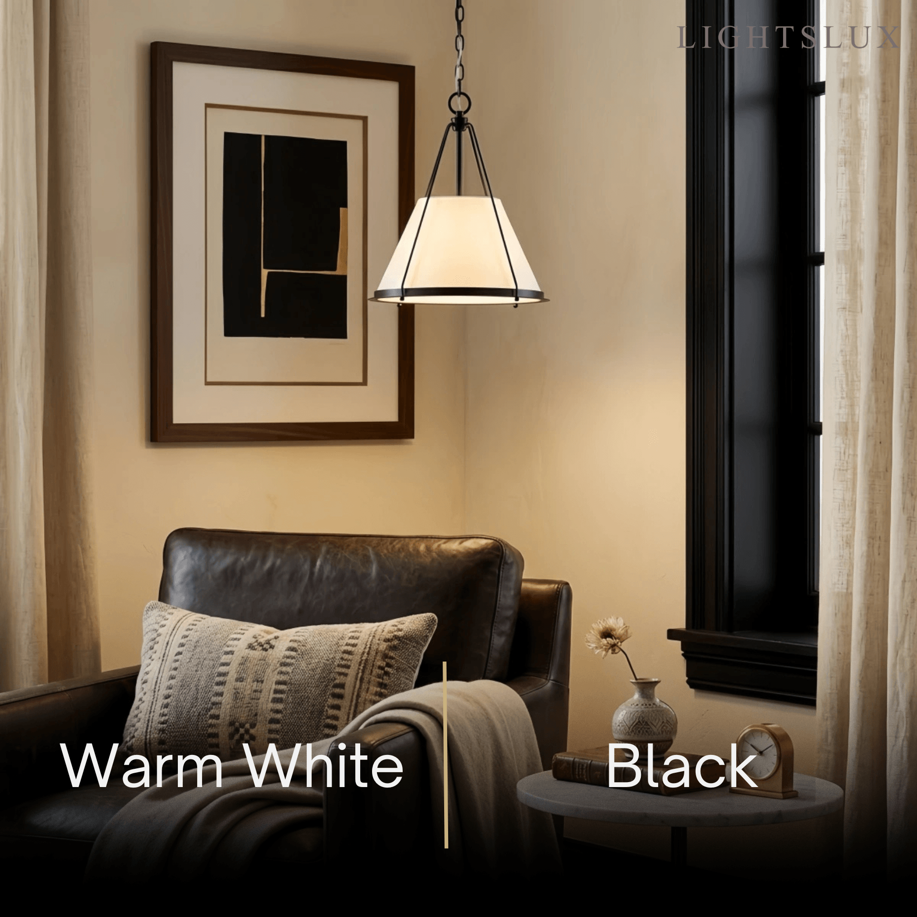 Modern Contemporary Pendant Light -- Fabric & Brass-like Metal for Dining Room - Flindria
