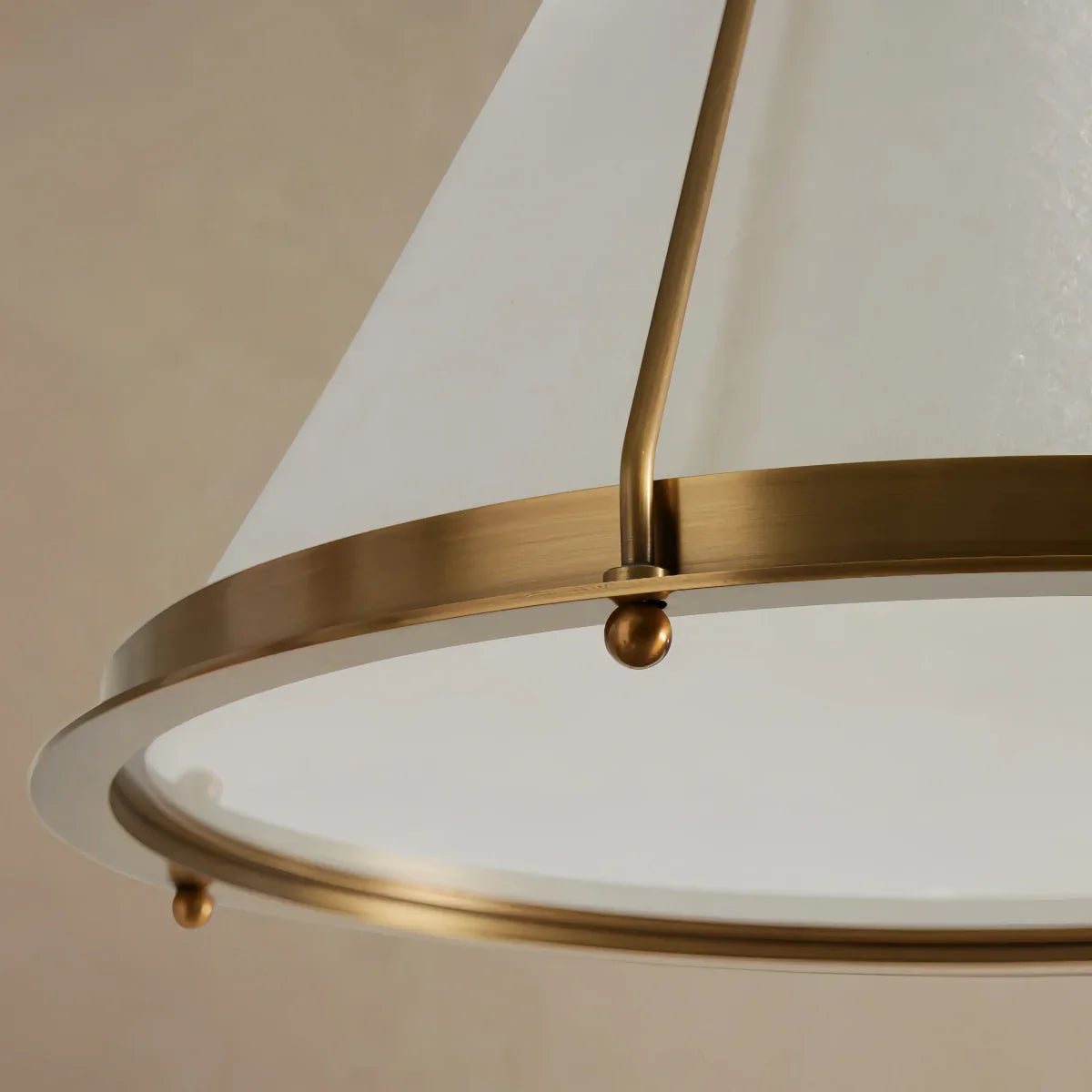 Modern Contemporary Pendant Light -- Fabric & Brass-like Metal for Dining Room - Flindria