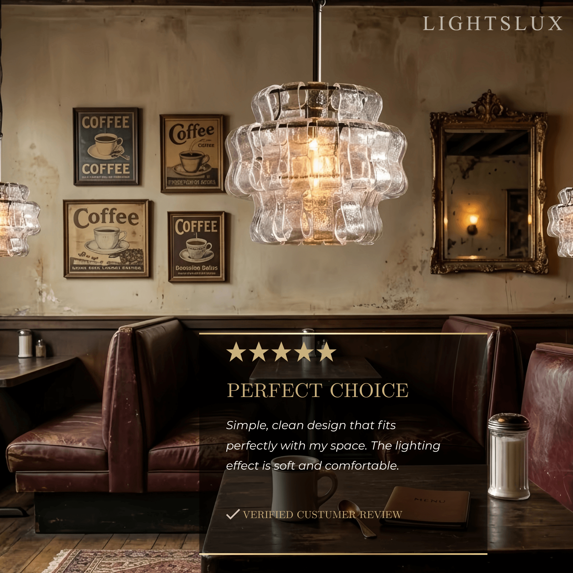 Art Deco Pendant Light -- Curved Textured Glass & Electroplated Brass for Living Room - Flindria