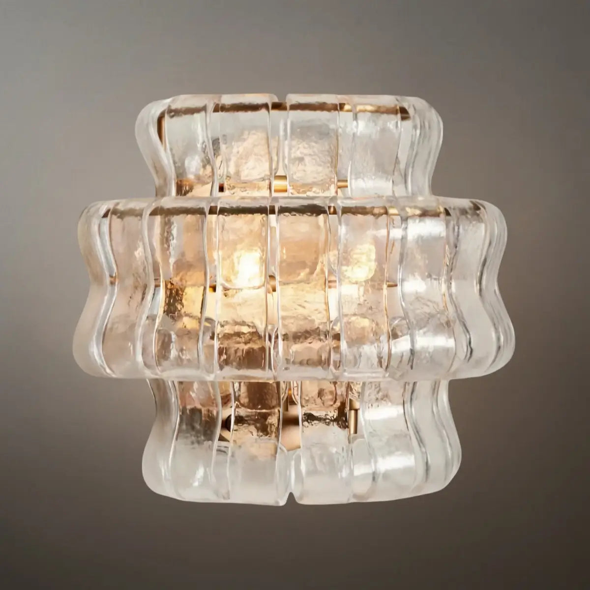 Art Deco Luxury Wall Light– Metal & Glass Antique Brass for Living Room - Flindria