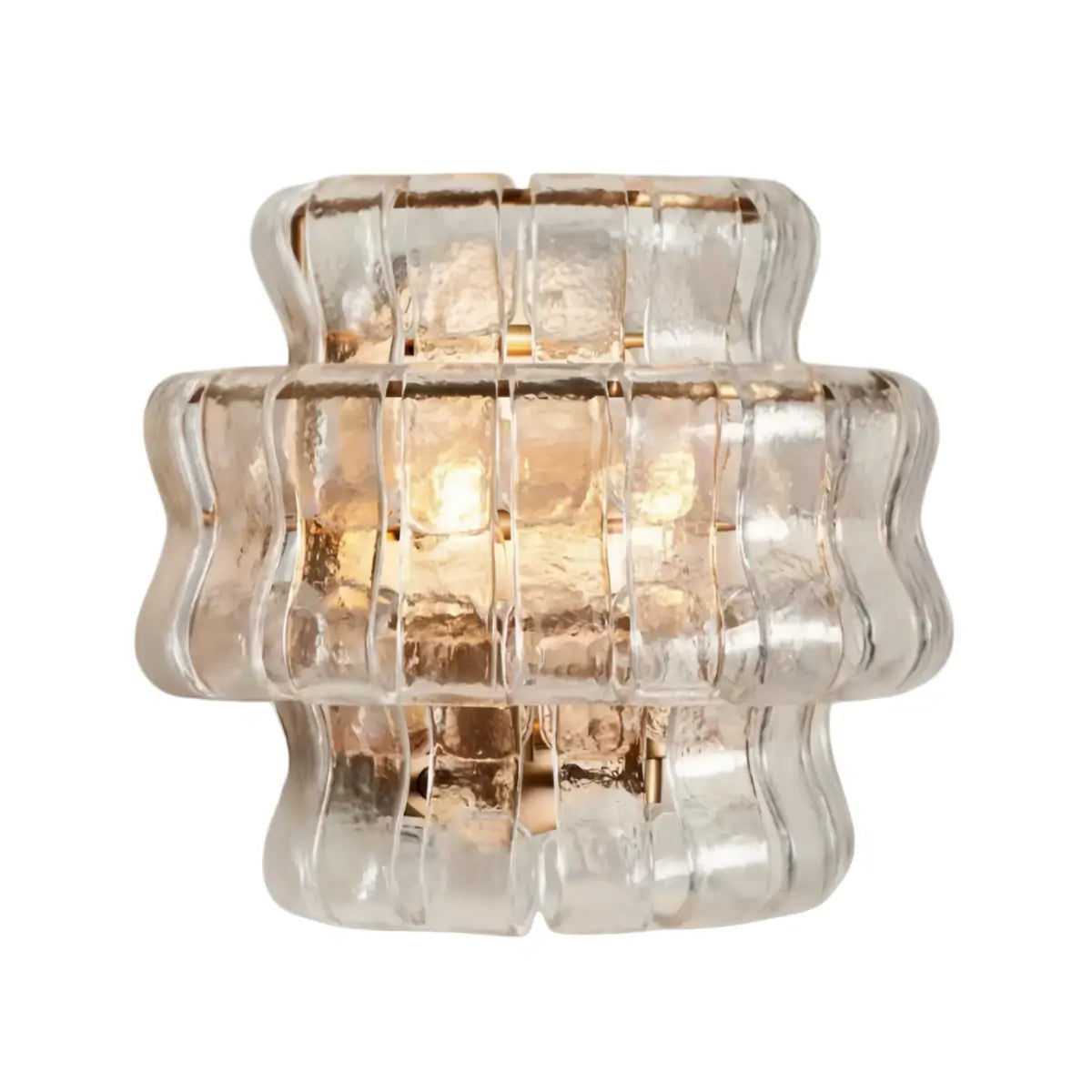 Art Deco Luxury Wall Light– Metal & Glass Antique Brass for Living Room - Flindria