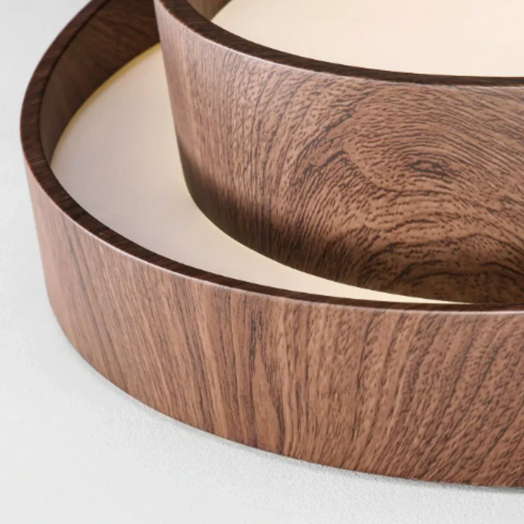 Wabi-Sabi Ceiling Light -- Metal & Acrylic with Walnut Finish for Living Room - Flindria
