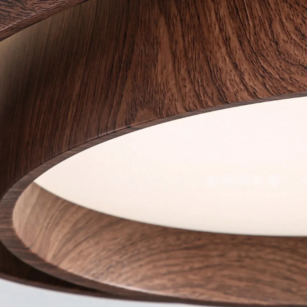Wabi-Sabi Ceiling Light -- Metal & Acrylic with Walnut Finish for Living Room - Flindria