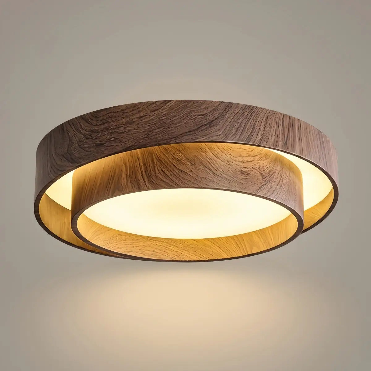 Wabi-Sabi Ceiling Light -- Metal & Acrylic with Walnut Finish for Living Room - Flindria