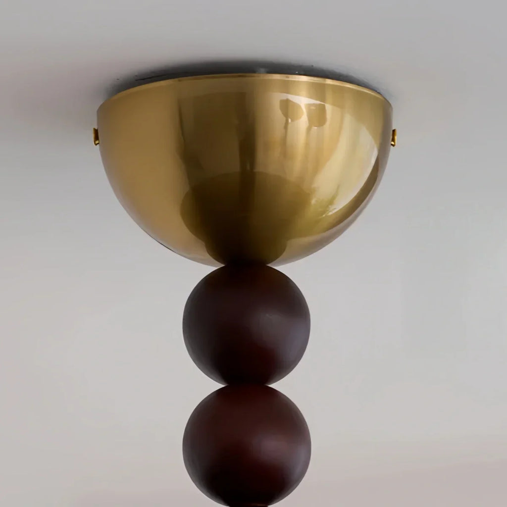 Modern Wood & Alabaster Ceiling Light — Walnut&White for Dining Room - Flindria