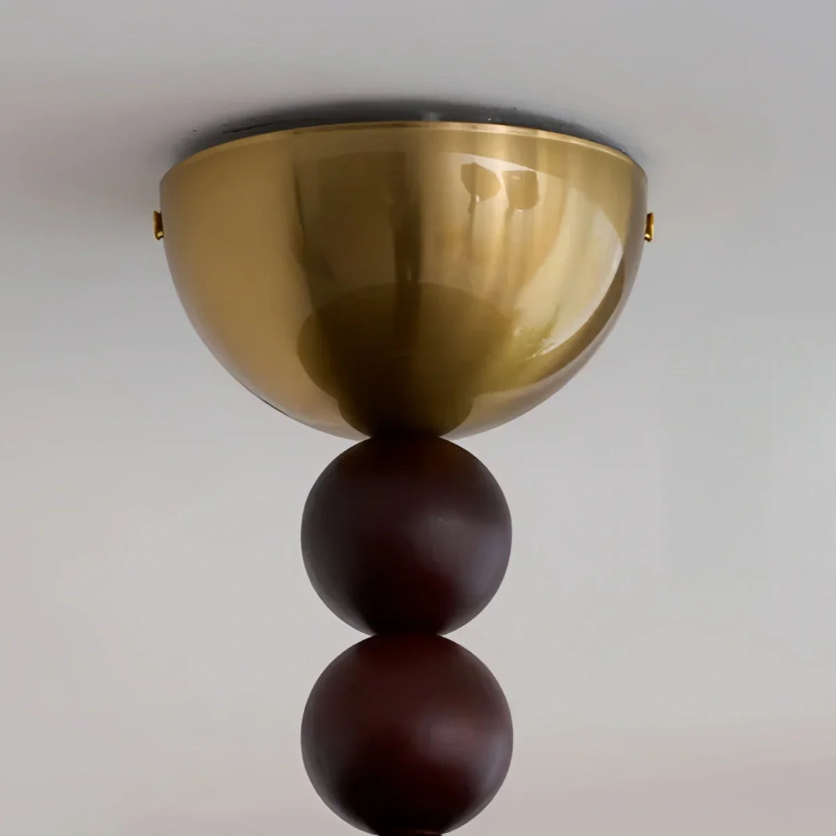 Modern Wood & Alabaster Ceiling Light — Walnut&White for Dining Room - Flindria