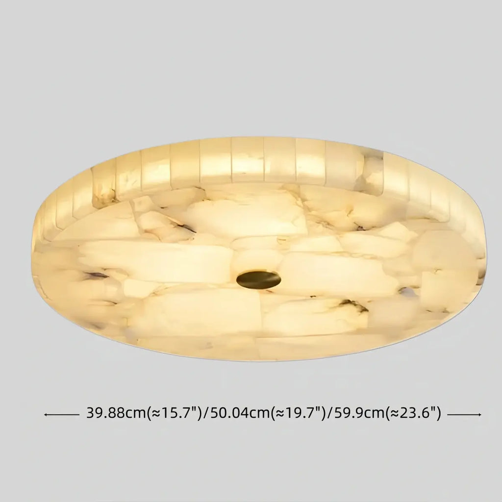 Modern Round Ceiling Light – Alabaster LED for Dining Room - Flindria