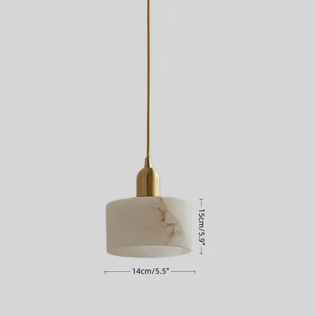 Modern Alabaster Pendant Light -Brass & White for Dining Room - Flindria