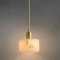 Modern Alabaster Pendant Light -Brass & White for Dining Room - Flindria
