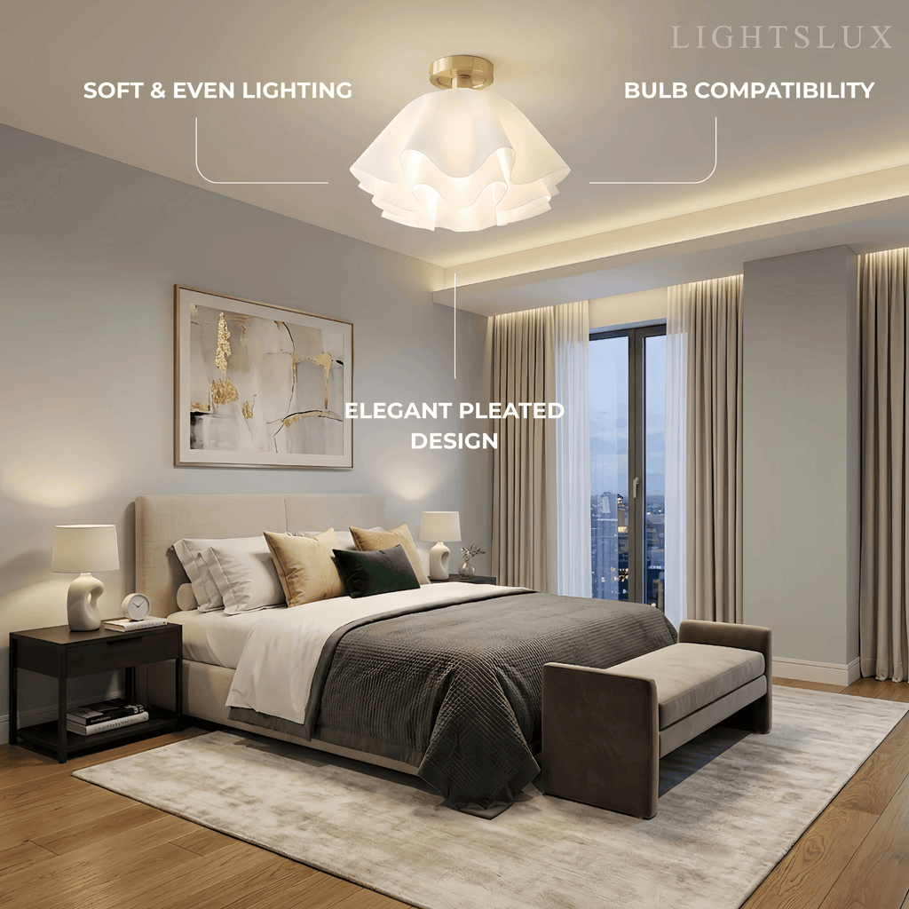 Modern Flower-Shape Ceiling Light — Acrylic & Metal for Living Room - Flindria