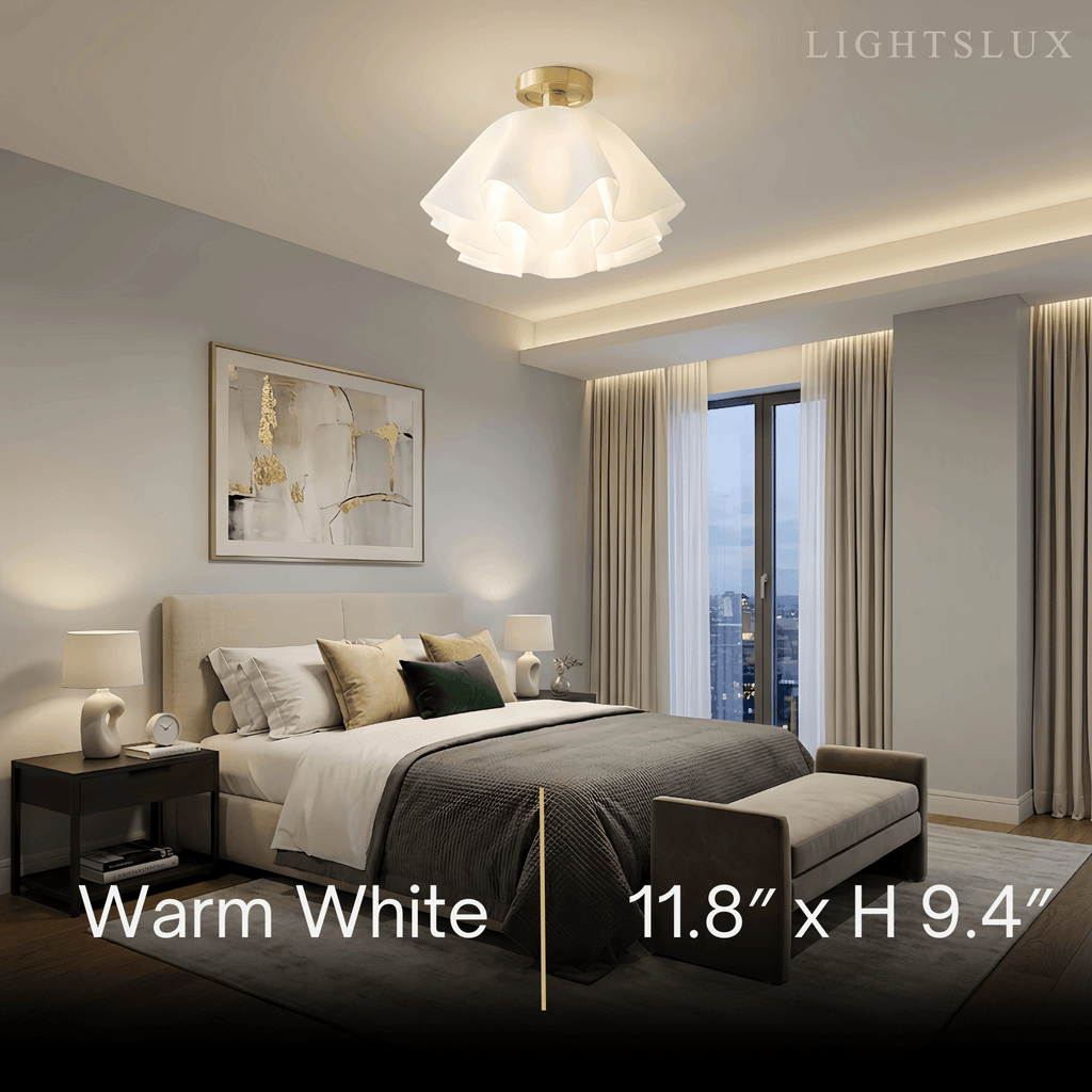 Modern Flower-Shape Ceiling Light — Acrylic & Metal for Living Room - Flindria