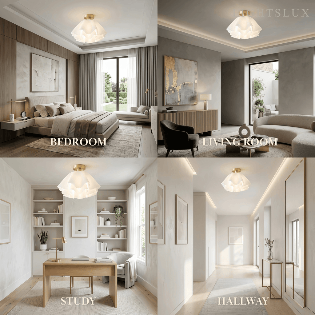 Modern Flower-Shape Ceiling Light — Acrylic & Metal for Living Room - Flindria