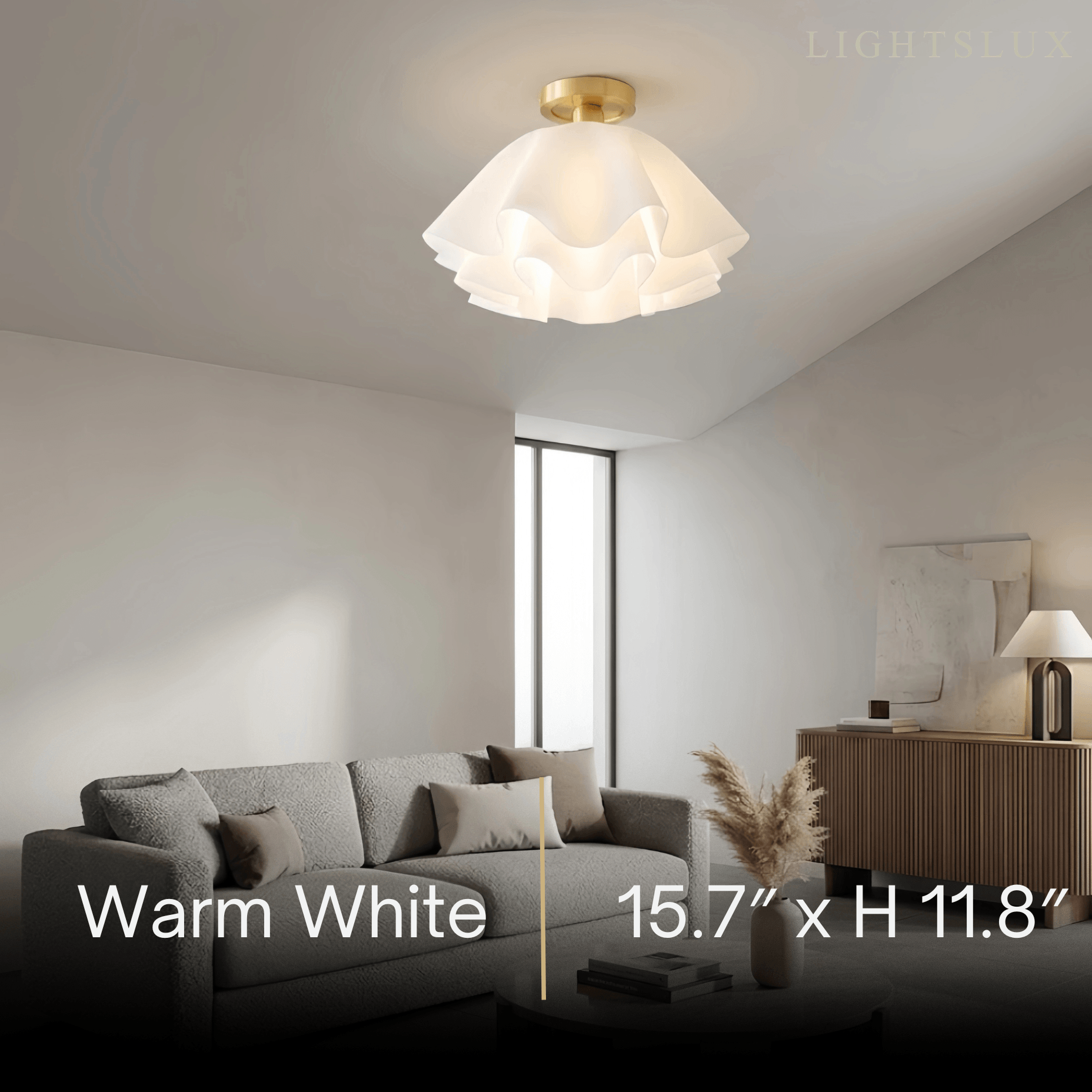 Modern Flower-Shape Ceiling Light — Acrylic & Metal for Living Room - Flindria