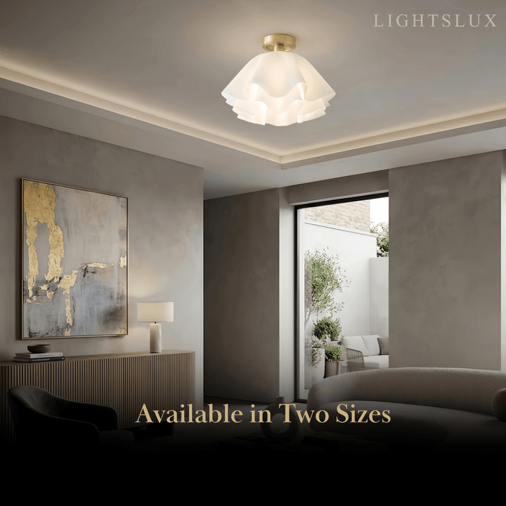 Modern Flower-Shape Ceiling Light — Acrylic & Metal for Living Room - Flindria