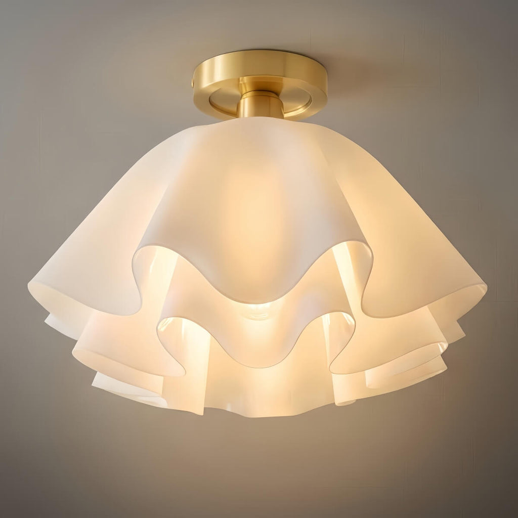 Modern Flower-Shape Ceiling Light — Acrylic & Metal for Living Room - Flindria
