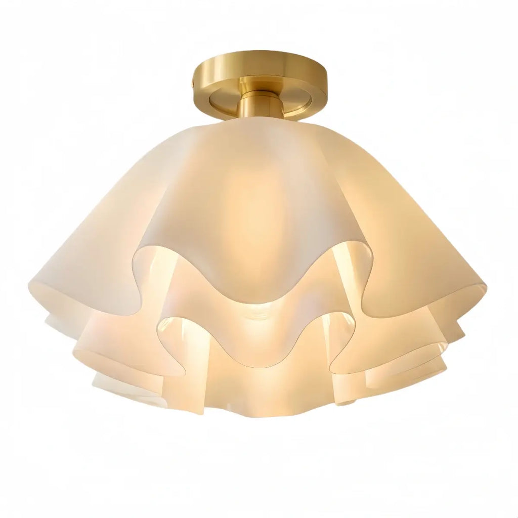 Modern Flower-Shape Ceiling Light — Acrylic & Metal for Living Room - Flindria