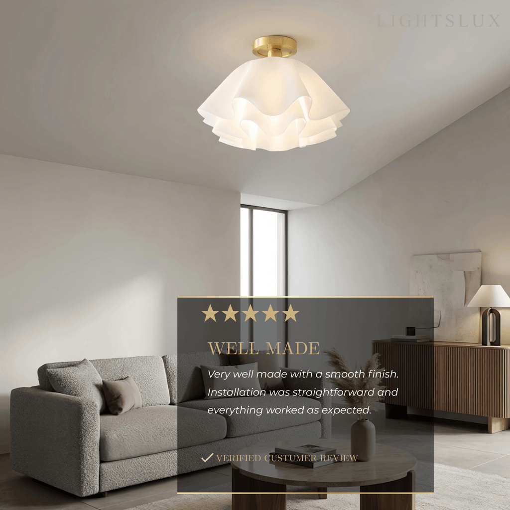 Modern Flower-Shape Ceiling Light — Acrylic & Metal for Living Room - Flindria
