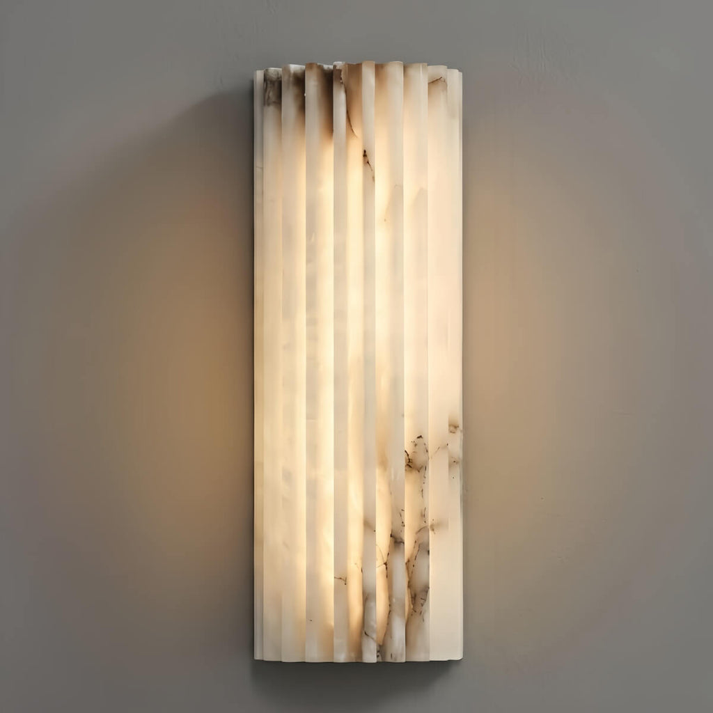 Modern Alabaster Wall Light — White for Living Room - Flindria