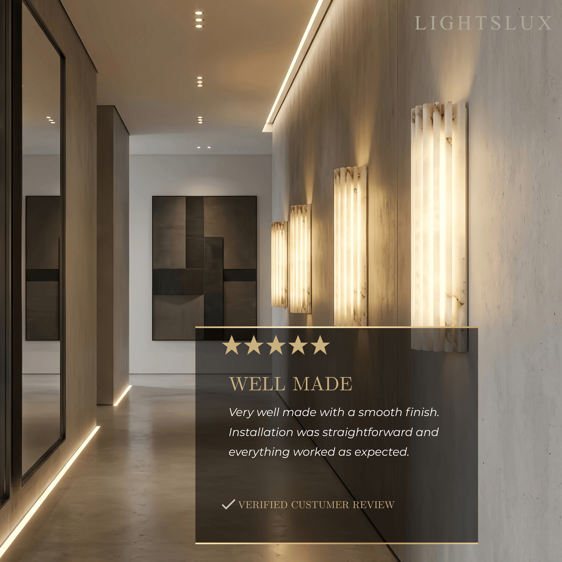 Modern Alabaster Wall Light — White for Living Room - Flindria