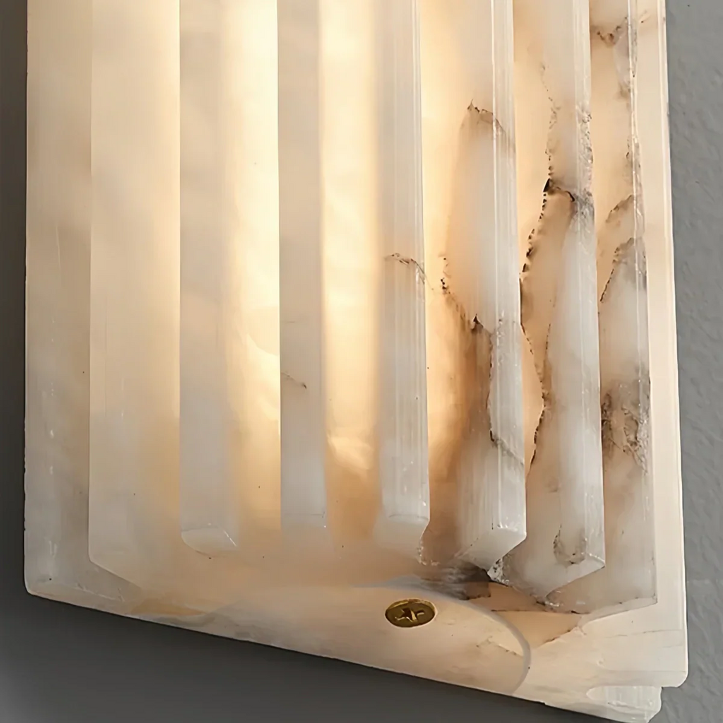 Modern Alabaster Wall Light — White for Living Room - Flindria