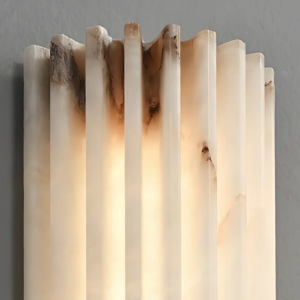 Modern Alabaster Wall Light — White for Living Room - Flindria