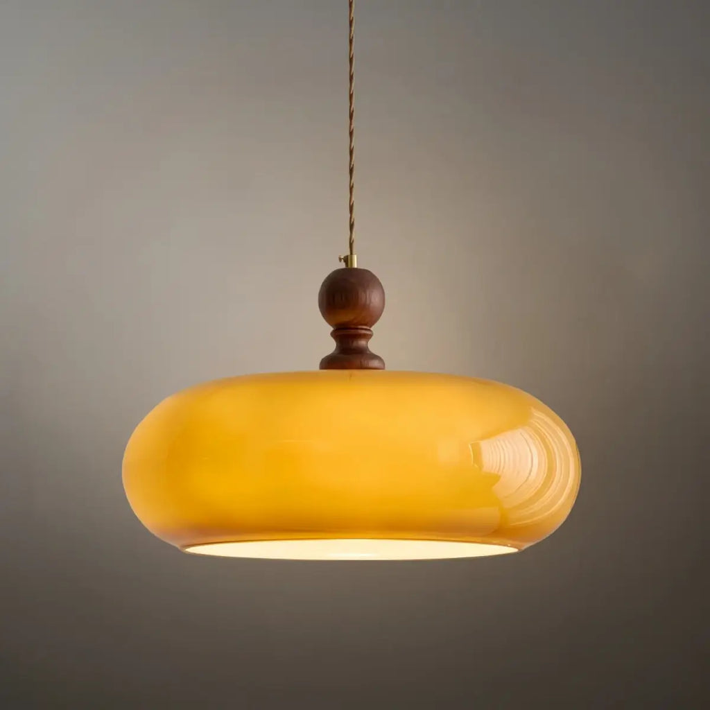 Classic Glass Pendant Light — Walnut/Brown for Dining Room - Flindria